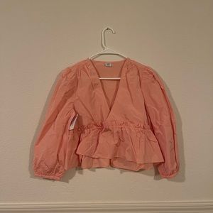 Aritzia Sunday Best pink blouse
